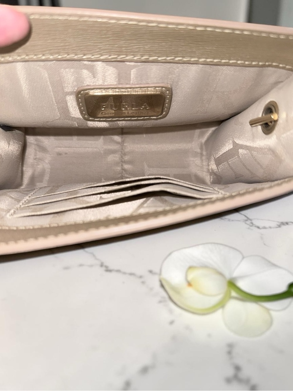 Furla EUC Julia Studded Metropolis Crossbody with Gold Studs & Chain - Picture 16 of 16